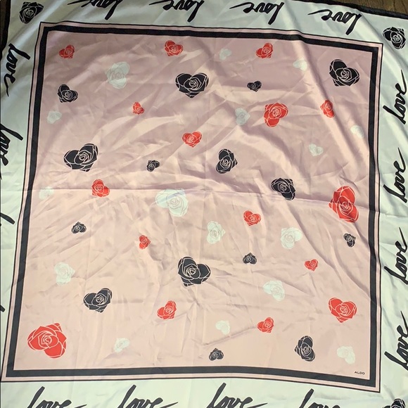 ALDO Floral and Heart Printed Scarf- Pink - Picture 9 of 10